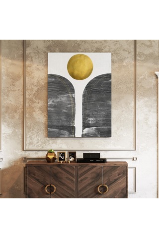Minimalist Altın Çemberli Kanvas Tablo Nv00286