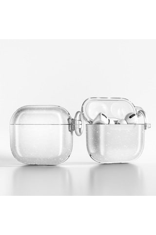 Apple AirPods Uyumlu 4 Zore Allstar Airbag 32 Parlayan Simli Saydam Renkli Kılıf Şeffaf