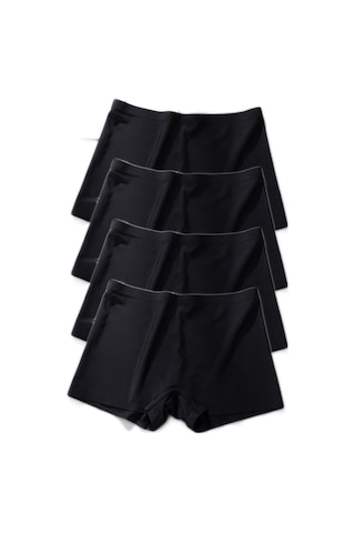 Royaleks Kadın Dikişsiz Görünmez Iz Yapmaz Mini Şort Boxer 4 Adet Siyah