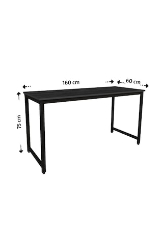Siyah 160x60 Oyuncu Masası, Bilgisayar Masası, Gamer Masası, Gaming Masa, Metal Ayaklı - Ss-160 Siyah