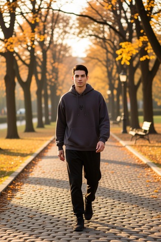 Benerly Erkek Kapüşonlu Standart Kol Kanguru Cep Sweatshirt Fonksiyonel D Antrasit