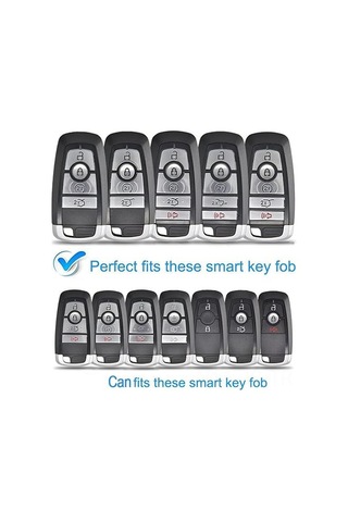 Jeemson Ford 5 Tuşlu Akıllı Anahtar Koruması - Fusion, Explorer, Mustang, F150 Vb. Uyumlu Metal Kılıf, Düşme Ve Çizikten Koruma, Yuvarlak Kanca İle