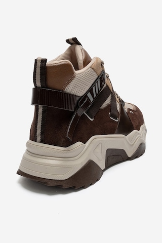Luvi Shoes Clara Kahverengi Süet Fermuarlı Ve Bağcıklı Kadın Spor Bot