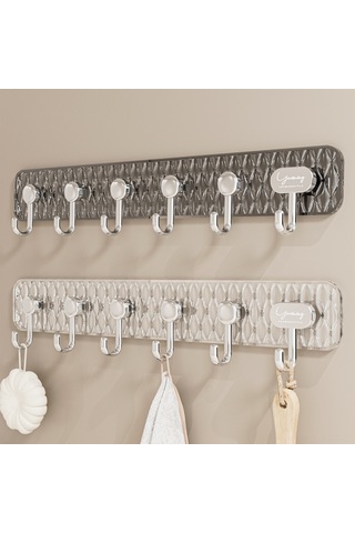 Springsun Şeffaf 6'lı Zımba - Özel Yapışkanlı, Delme Yok, Duvar/kapı Uygun, Giysi/havlu/çamaşır Asma, Dayanıklı Malzeme, Dormitorio/mutfak Kullanıma Uygun Diğer