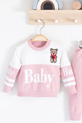 Babydonat Baby Desenli 2'li % 100 Pamuk Kız Bebek Takımı Pembe