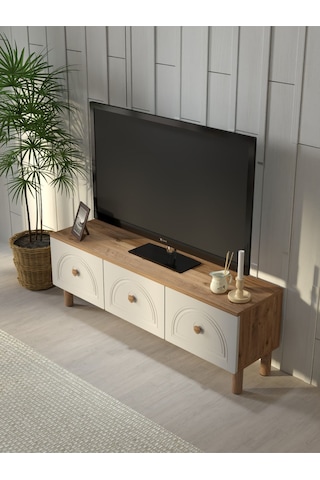 Bohem Tarz 135cm 3 Kapaklı Mdf Kapak Tv Ünitesi Çam