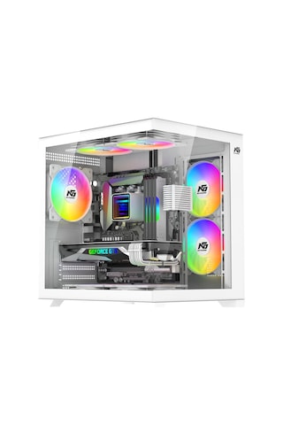 Orion Cube 5x Tuştan Değişen Rgb Fanlı M-atx Boş Bilgisayar Kasası Beyaz
