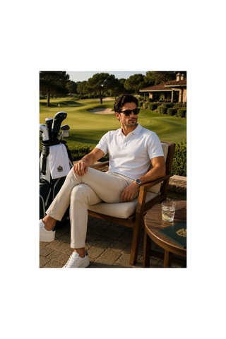 Hzr Wear Erkek Diz İzi Yapmayan En Boy Esnek Slim Fit Chino Pantolon Bej