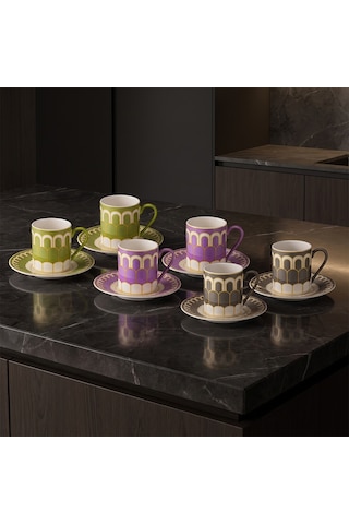 Jumbo Arcelle 6 Kişilik Kahve Fincan Takımı Multıcolor