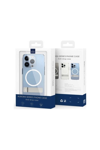 Wiwu Apple Uyumlu iPhone 14 Plus Kılıf Standlı Magsafe Wireless Şarj Özellikli Wiwu Aurora Serisi Kapak ZORE-270347