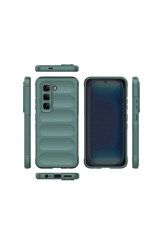 İnfinix Hot 50 Pro 4g Kılıf Esnek Tpu Oyuklu Arka Yüzey Tasarımlı Zore Etnik Silikon Kapak Lacivert