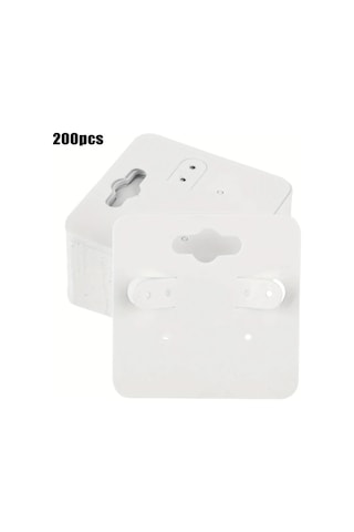 Willowhaven 200 Adet 2x2 Inç Kraft Kağıt Küpe Kartı Kesimli Sağlam Asma Etiketi Beyaz