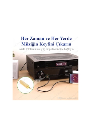 Gold Plated 3.5 Mm Erkek - 6.35 Mm Dişi Dönüştürücü Jack Adaptör