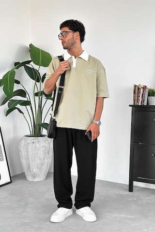 Su Yeşili California Polo Yaka Outplenty Premium Oversize Tişört Su Yeşili