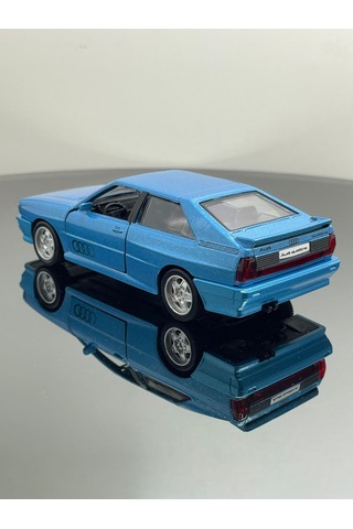 Audi Quattro 1:32 Ölçek Metal Çek Bırak Model Araba 12 Cm - Mavi