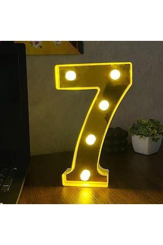 Dekoratif Led Işıklı 3D 7 Rakamı Büyük Boy Organizasyon Doğum Günü Kutlama