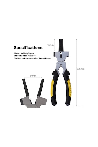 Tenfowee 7" Çok Fonksiyonlu Kaynak Pensesi - Kesme, Çekiç Ve Kaynak Tutma Özellikli