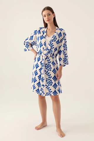 Arnetta 2924 3 Lü Sabahlıklı Kadın Şort Pijama Takımı Vanilya