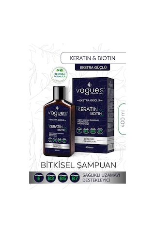 Keratin Biotin Saç Dökülmesine Karşı, Hızlı Uzama Etkili Bitkisel Şampuan 10 Bitki Özü 4 Vitamin Tüm Saç Tipleri