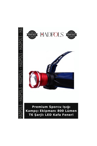 Premium Sporcu Işığı Kampçı Ekipmanı 800 Lümen T6 Şarjlı Led Kafa Feneri