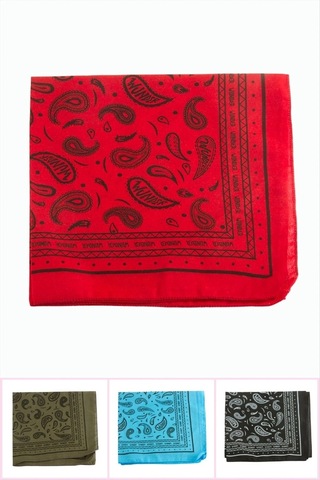 Çini Desenli Keten Bandana 50 50