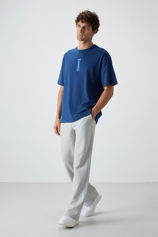 Air Jones Tommy Life Parlament %100 Pamuk Kalın Yumuşak Dokulu Oversize Fit Baskılı Erkek T-shirt - 88360 Parlament