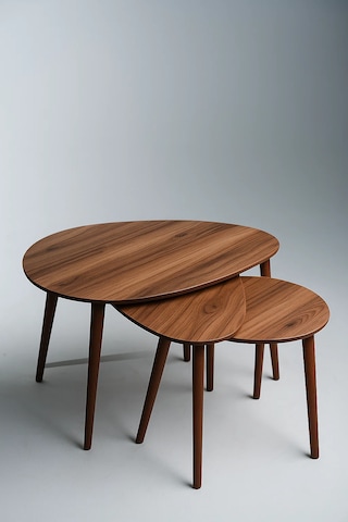 Eg Home Paris 3'lü Zigon Sehpa %100 Mdf Ceviz