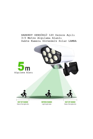 Bahçe Aydınlatma Su Geçirmez Kablosuz 77 Led 3 Mod Kamera Şeklinde Çok Renkli