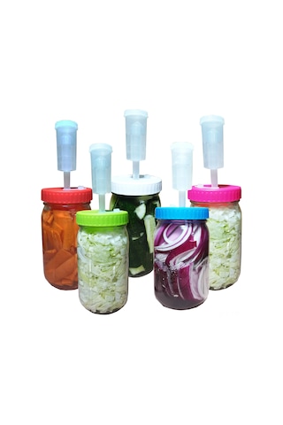 Ximistore9 86mm Geniş Ağız Mason Kavanozu İçin 5'li Plastik Fermantasyon Kapak Seti - Çok Renk Seçeneği