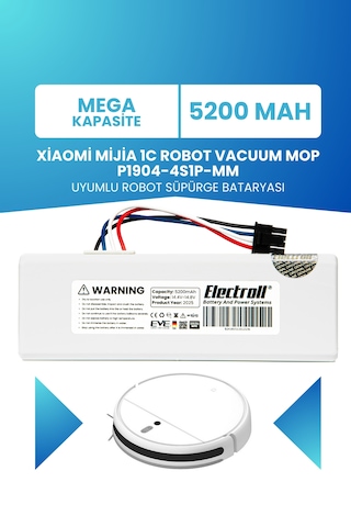 Xiaomi Mijia 1c Robot Vacuum Mop P1904-4s1p-mm Batarya 5200mah