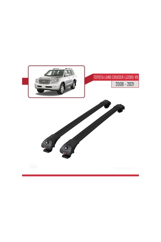 Toyota Land Cruiser J200 V8 2008-2021 Arası İle Uyumlu Ace-1 Ara Atkı Tavan Barı Siyah