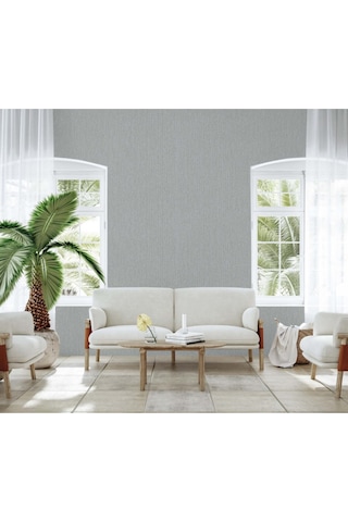 Adawall Veil Design Duvar Kağıdı - Klasik Düz Desen Rococo 1302-5/15 - Gri 1.06x15.6 M - 16.5 M²
