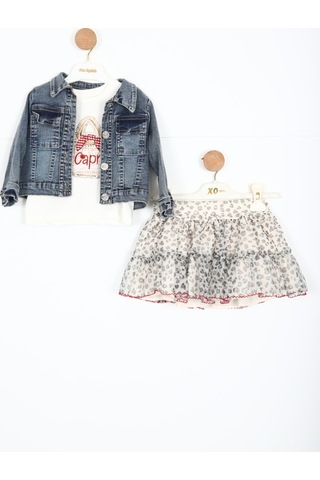 Xo Kids Kız Çocuk Alt Üst Etek Takım 6-36 Ay 3088 Mavi