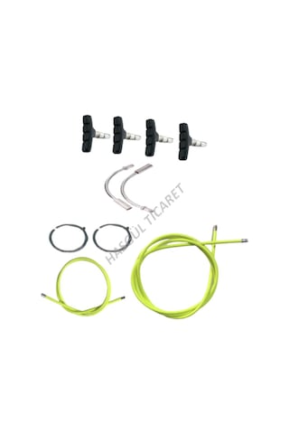 Hsgl Bisiklet Fren Neon Sarı Kablo Tel Papuç Pipo Set