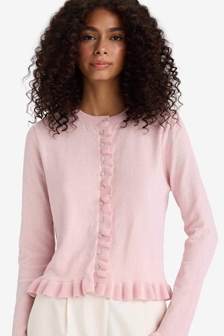 Defacto Regular Fit Bisiklet Yaka Hırka F7163ax25hspn189 Pembe