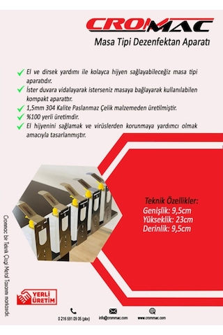 Masa Tipi Dezenfektan Aparatı