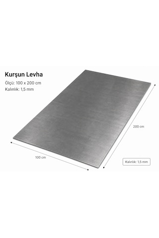Kurşun Levha 100x200 Cm 1,5 Mm Kalınlık 100x200x1,5mm
