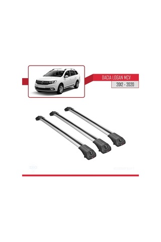 Dacia Logan Mcv 2012-2020 Arası İle Uyumlu Ace-1 Ara Atkı Tavan Barı Gri 3 Adet Bar