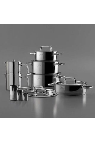 Jumbo Metalix 14 Parça Tencere Seti Gri