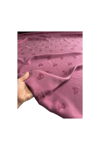 Jakarlı İpek Cupro Kumaş En 140 Cm Parlak Dökümlü Elbise, Gömlek, Kimono, Takım Ve Pantolon 1200 -1 Gül Kurusu Geometrik Desen