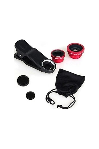 Balık Gözü Lens Fish Eye 3 Wide Geniş Açılı Makro Telefon Lensi