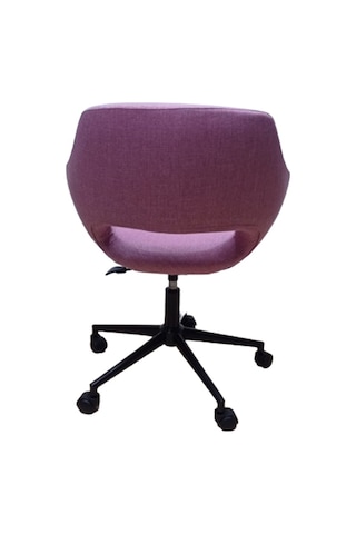 Ofis Koltuğu Çalışma Sandalyesi Pembe Renk Keten Kumaş Döküm Süng