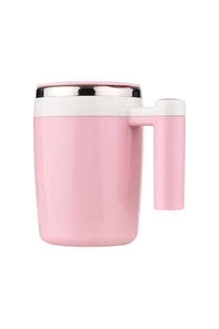 Neevoyu 380ml Pembe Otomatik Karıştırıcı Bardak, Manyetik Şarjlı, 304 Paslanmaz Çelik, Kapaklı, Kahve/süt/protein Tozu Karıştırır Pembe