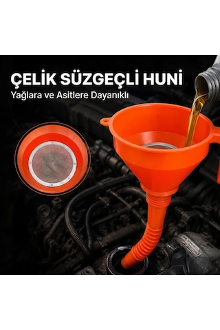 Çelik Süzgeçli Huni - Spiralli Ve Sabit Borulu - 2.2 Litre Kapasite Ttt