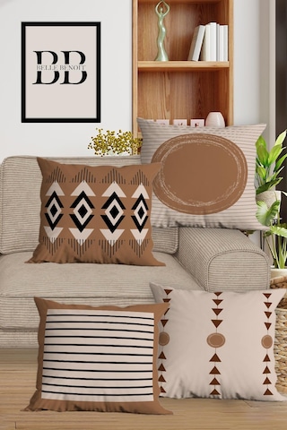 Belle Benoit Baskılı Runner & Koltuk Kırlent Kılıfı Set Desen34