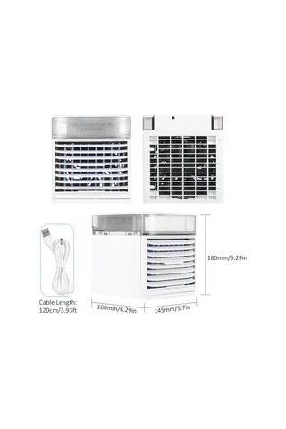 Ebitda 3 Hızlı Usb Soğutucu Fan - 41 Serinleten, Uv Dezenfekte, 7 Renk Led Masaüstü Klima - Ofis/yatak Odası/garaj İçin Etkili Soğutma