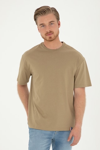 U.S. Polo Assn. Erkek Comfort Fit Bisiklet Yaka Haki Tişört 50294216-VR027