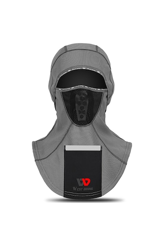 Geeksen Kışlık Poliester Islaklıklı Kolluk - 360 Isı Sağlama, Yansıtıcı Şerit, Kask Uyumlu, Unisex Gri Gri