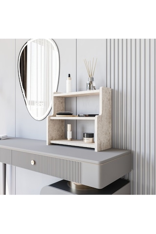 Alpa Ev Mobilya 3 Katlı Tezgah Üstü Mutfak Rafı, Baharatlık Ve Çok Amaçlı Organizer Traverten