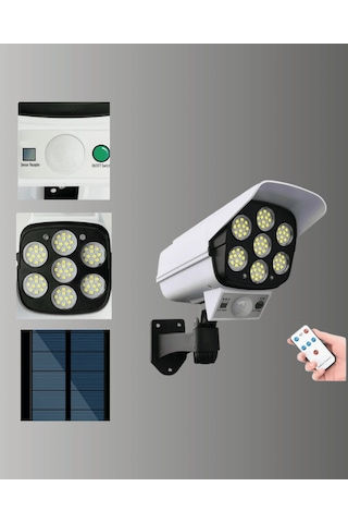 3 Modlu Güneş Panelli Dış Mekan Güvenlik Işığı, Ip65 Su Geçirmez, Pır Sensörlü